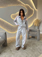 Women’s Long-Sleeve Zip-Up Jacket and Sweatpants Two-Piece Set FitiqueFit