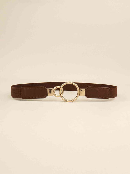 ElegantStyle Double Ring Buckle Elastic PU Belt – Adjustable Comfort Fit See size chart under “more details” The Fashion Celestial