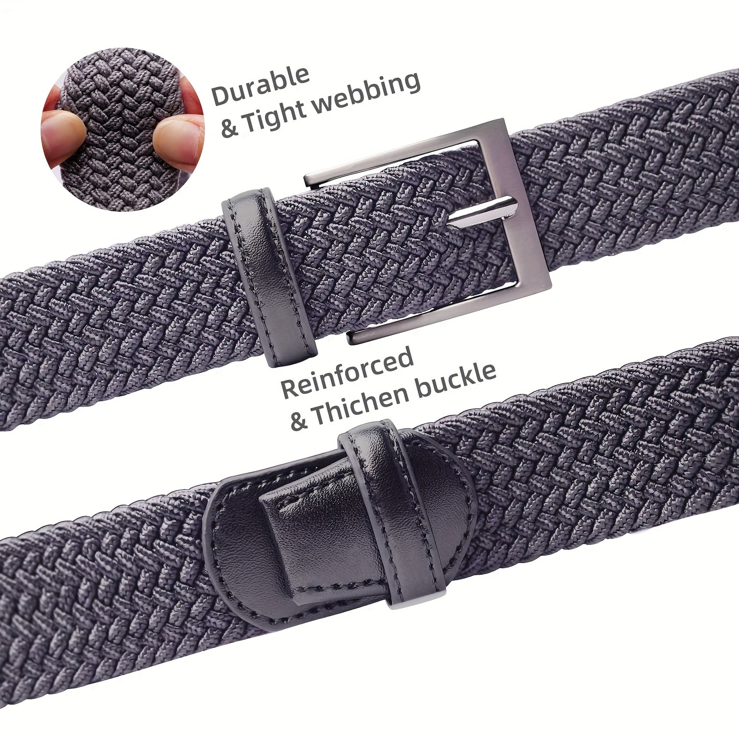 Woven Stretch Belts Made of Braided Elastic for Men And Women, Suitable for Casual Pants, Jeans, And Golf Shirts NovaCart