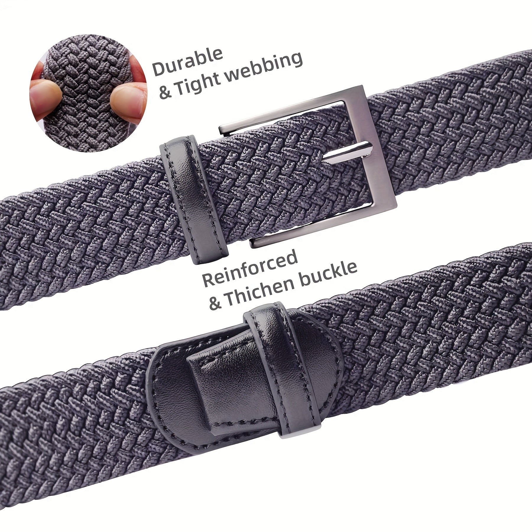 Woven Stretch Belts Made of Braided Elastic for Men And Women, Suitable for Casual Pants, Jeans, And Golf Shirts NovaCart