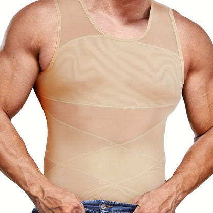 SCARBORO Men's Compression Shirt for Body Shaper Slimming Vest Tight Tummy Underwear Tank Top NovaCart