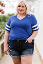 Plus Size Striped V-Neck Tee Shirt See size chart under “more details” The Fashion Celestial