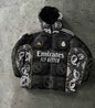 Real Madrid Digital Print Parachute Puffer Jacket - Unisex Design Withinblack