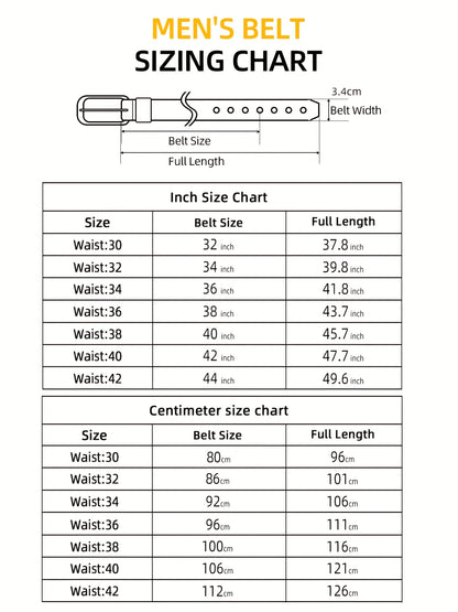Men's Leather Belt, Fashion & Classic Casual Belt with Single Prong Buckle for Jeans, Pants, Work And Business, Gift for Dad & Husband NovaCart