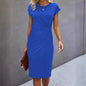 Front Knot Bodycon Midi Dress – Round Neck Sleeveless Tie Dress FitiqueFit