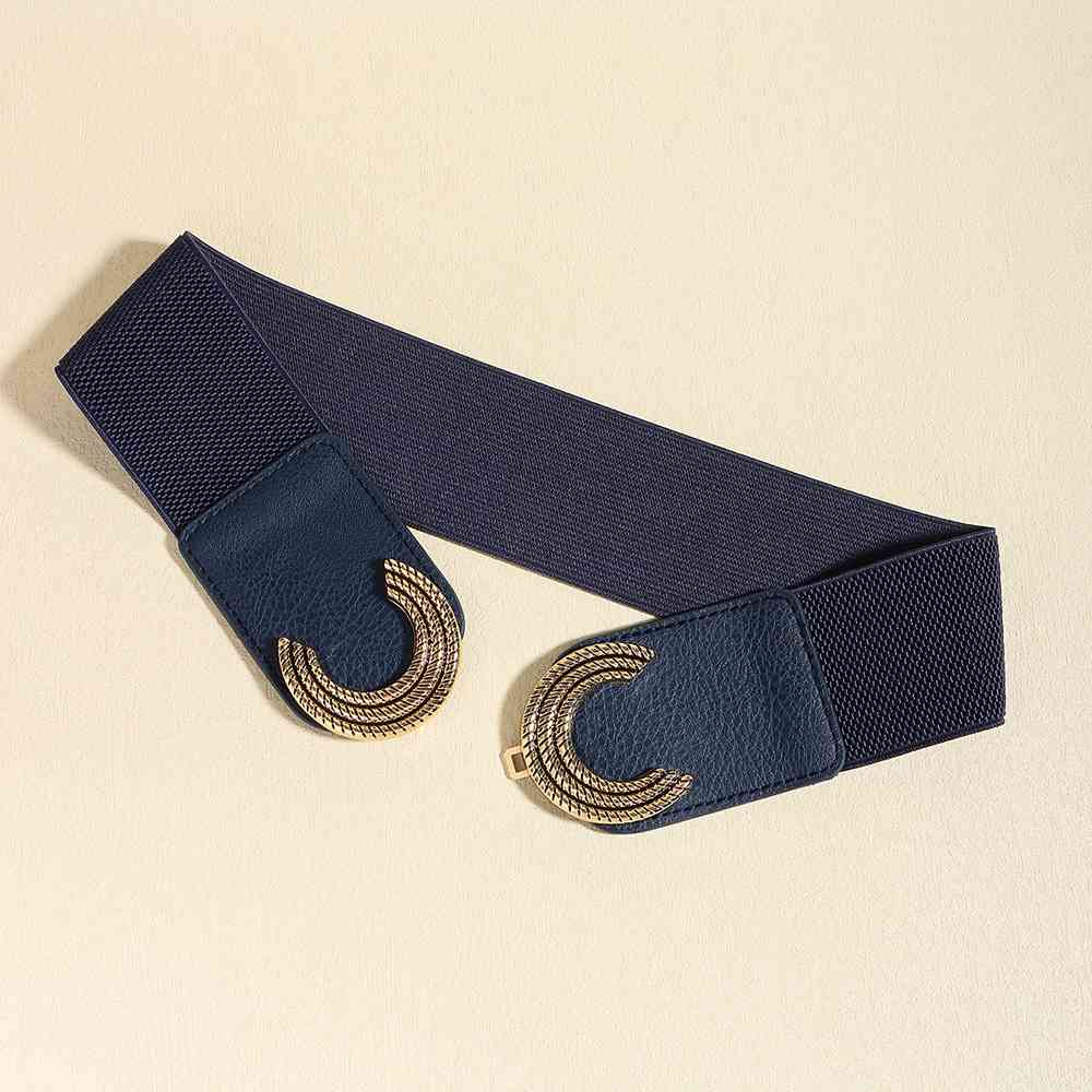 YourBrand Double C Buckle Elastic Belt – Stylish and Versatile Design See size chart under “more details” The Fashion Celestial
