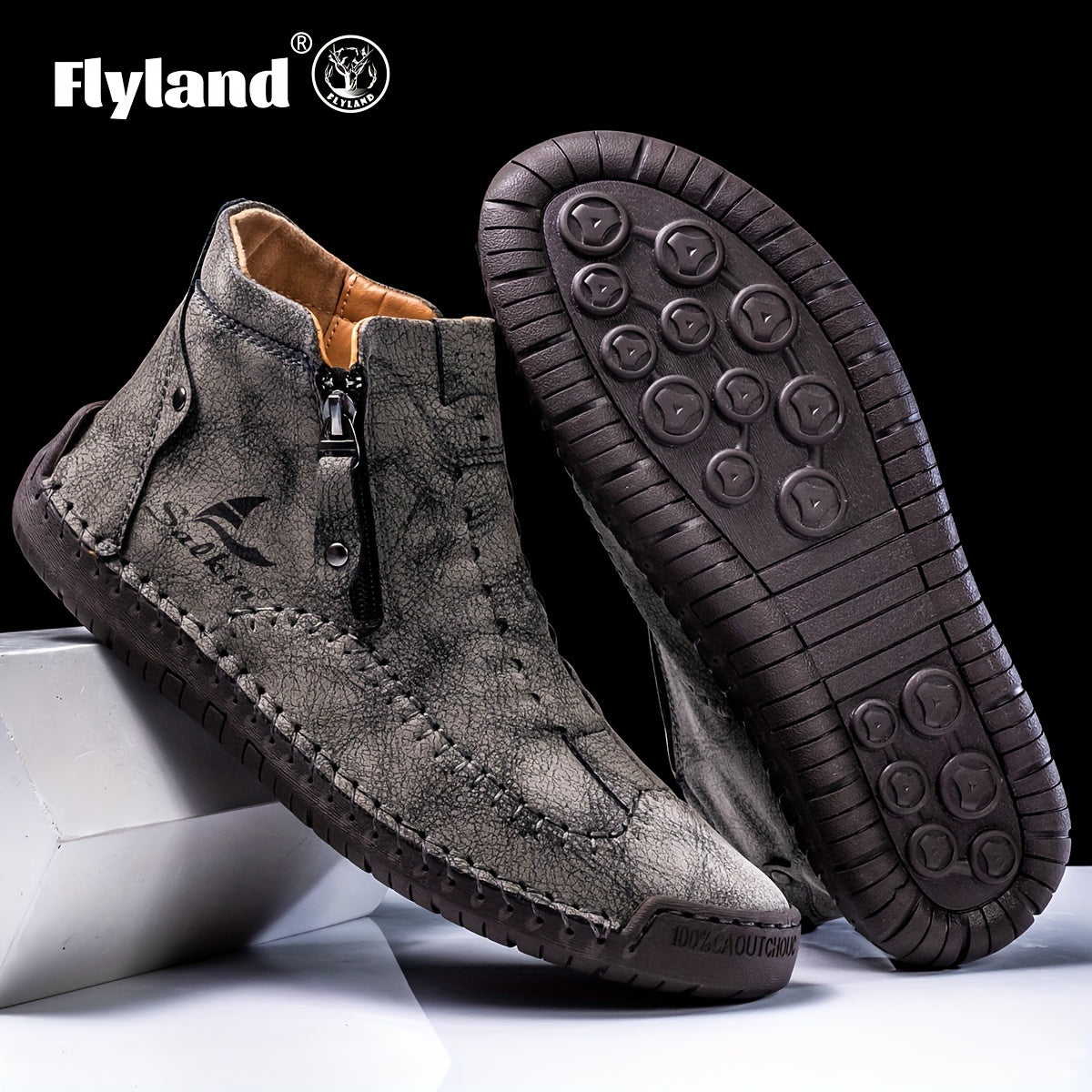 FLYLAND Fashion Vintage Chukka Boots Driving Walking Shoes Business Casual Ankle Boots Daily Work Office Shoes NovaCart