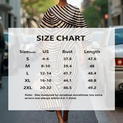 Geometric Print Batwing Sleeve Flowy Maxi Dress – 12 Styles, XS–XXXL FitiqueFit