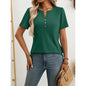 Women’s Notch V‑Neck Short‑Sleeve Tunic Top FitiqueFit