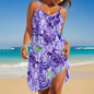 Sea Turtle Print Sleeveless Bohemian Beach Dress | Knee Length FitiqueFit