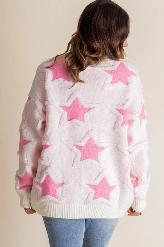 Star Ribbed Trim Drop Shoulder Oversized Sweater Shop Style & More | Fresh Looks, Everyday Deals & Free Shipping