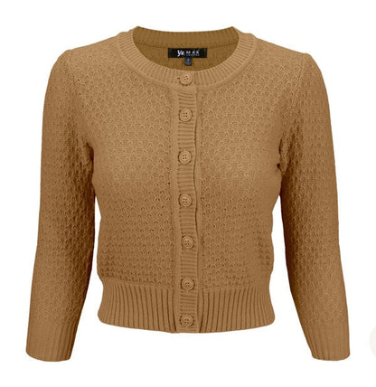 3/4 Sleeve Cute Pattern Cropped Cardigan Sweater Shop Style & More | Fresh Looks, Everyday Deals & Free Shipping
