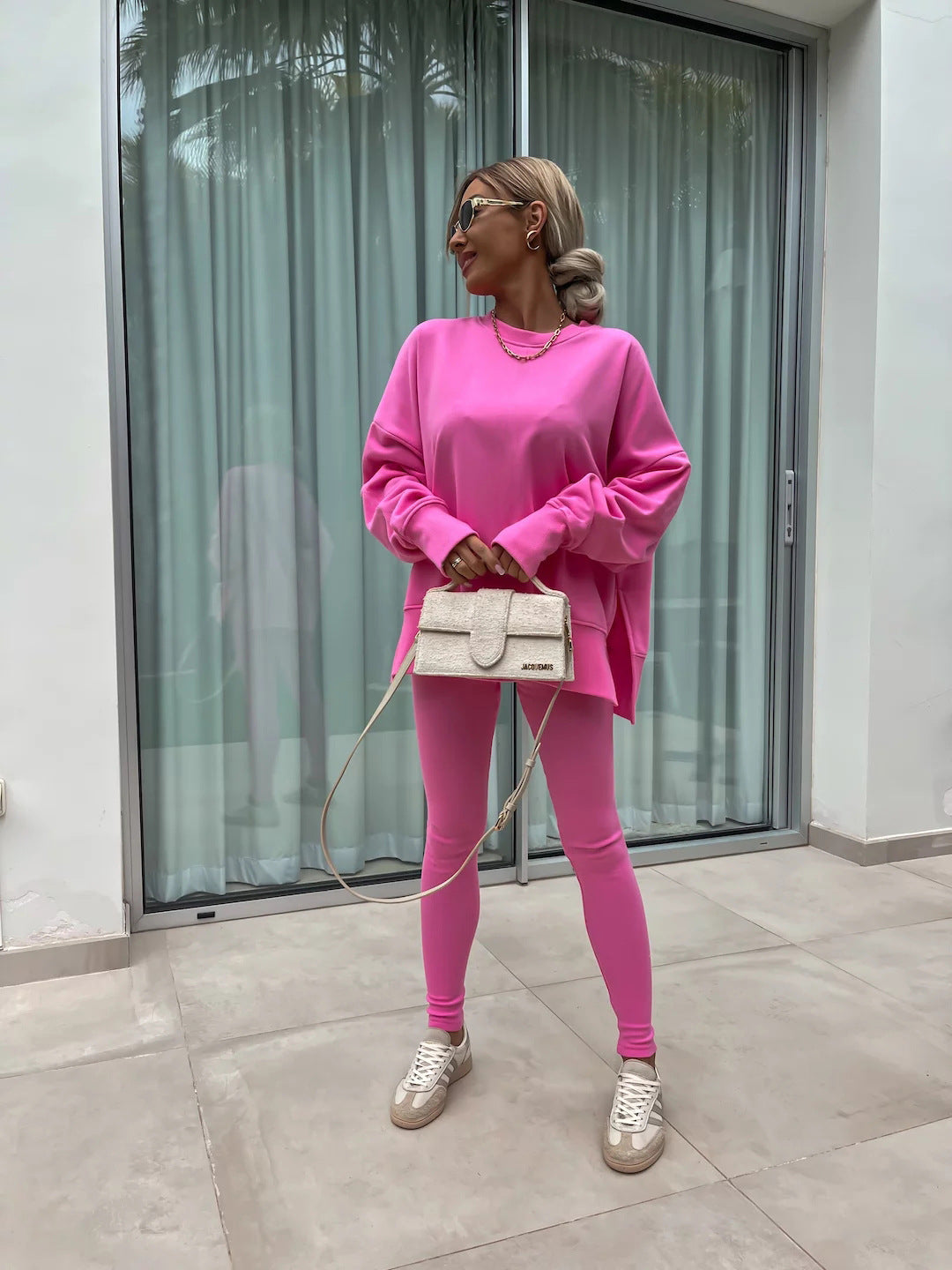 Women’s Casual Sweater Suit – Loose Split Top & Fitted Trousers Set FitiqueFit