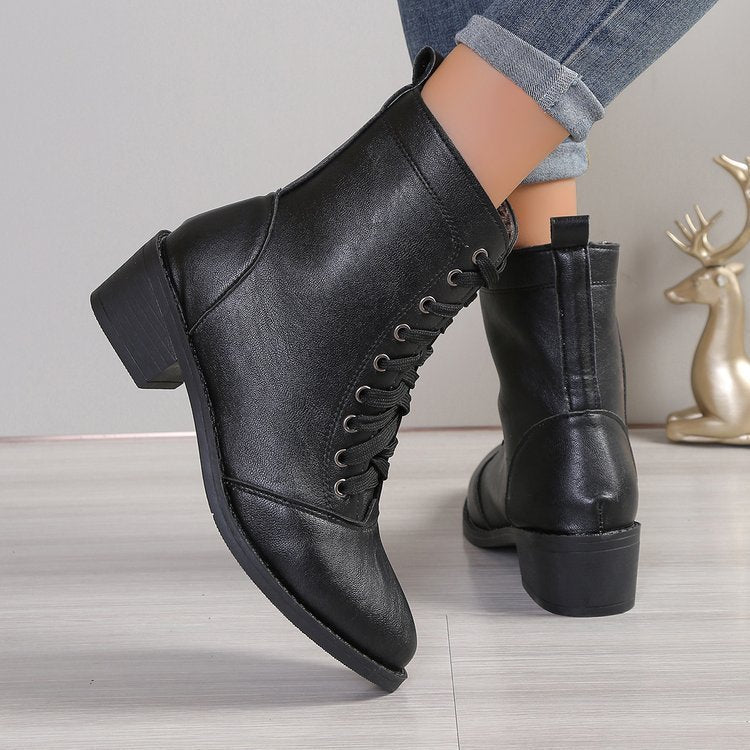 British Style High-Top Zipper Leather Boots — Women’s Trend Fashion Boots FitiqueFit