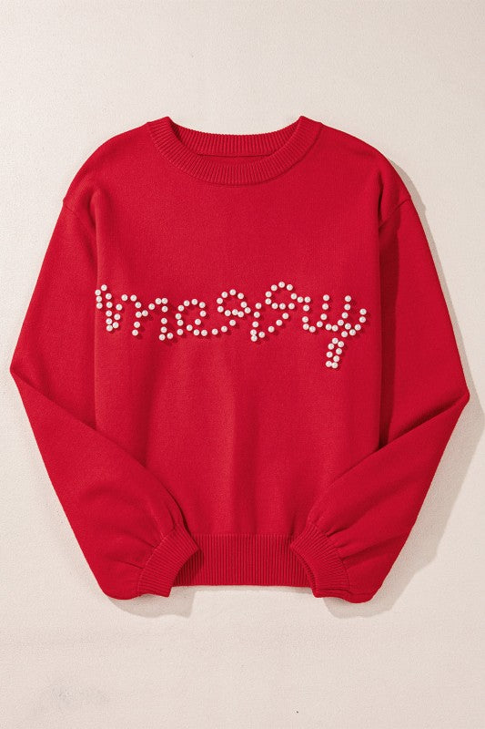 Christmas Merry Pearl Beaded Sweater Shop Style & More | Fresh Looks, Everyday Deals & Free Shipping