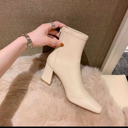 Soft Leather Zip-Back Velvet-Lined Skinny Boots — Sleek Heels FitiqueFit
