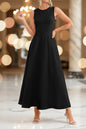 Women's Slim-Fit Long Vest Dress – A-Line High-Waist Sleeveless FitiqueFit