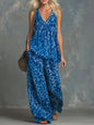 Women’s Leopard Print Sleeveless Top and Chiffon Pants Set FitiqueFit