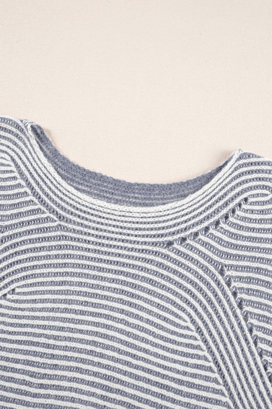 Stripe Ribbed Knit Boat Neck Sweater Shop Style & More | Fresh Looks, Everyday Deals & Free Shipping