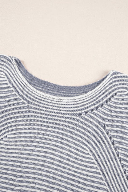 Stripe Ribbed Knit Boat Neck Sweater Shop Style & More | Fresh Looks, Everyday Deals & Free Shipping