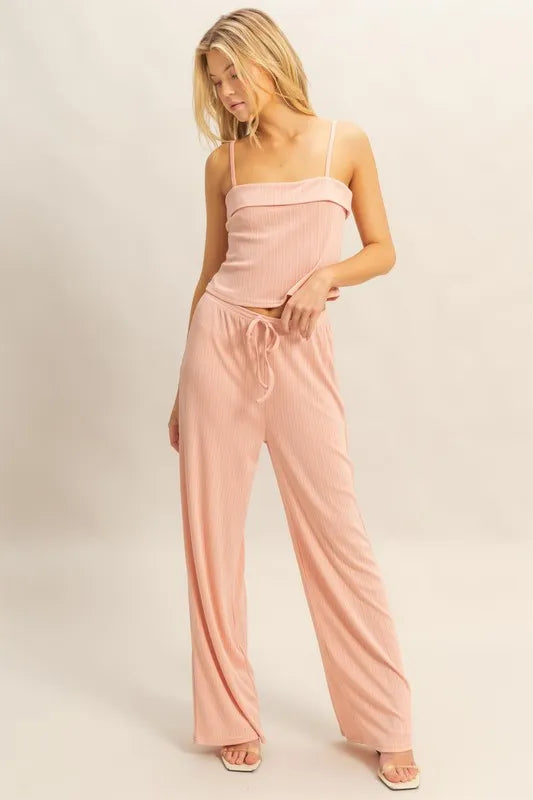 HYFVE Rib Knit Cami Top and Pants Set West2East Surf