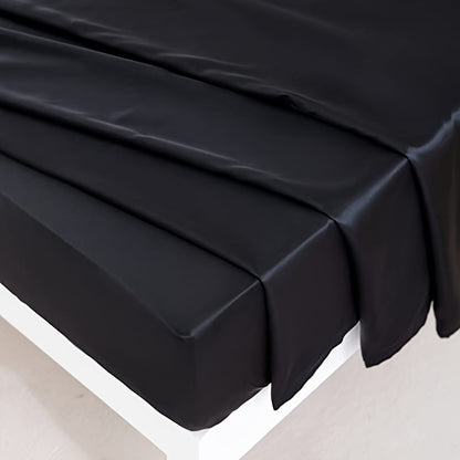 4pcs Satin Bed Sheet Four-Piece Set Includes One Fitted Sheet, One Flat Sheet, And Two Pillowcases. Pillowcases Do Not Include Inserts. Solid Colors Showcase Simple Elegance. The Simple Style Is Classic And Timeless. Polyeste NovaCart