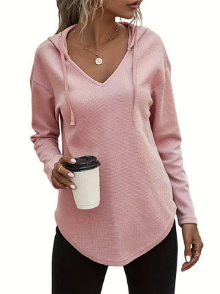 Women's Hoodie With Drawstrings V-neck Plus Size Sweater Grayceful LLC