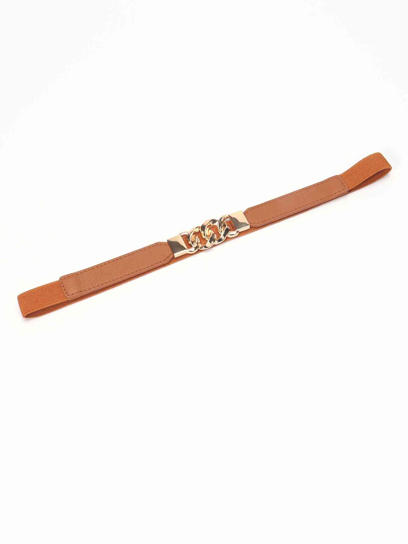 ElegantStyle Zinc Alloy Buckle Elastic PU Belt – Versatile and Stylish Accessory See size chart under “more details” The Fashion Celestial