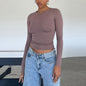 Slim Fit Long Sleeve Shirt | Women's Casual Crop Tops FitiqueFit