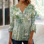 🌸 Asymmetrical Spike Button 3/4 Sleeve T-Shirt – Effortless Chic FitiqueFit