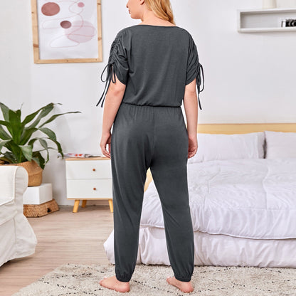 Leisure Fashion Home Wear Short-sleeved Jumpsuit Grayceful LLC