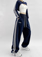 Embroidered Patchwork Wide-Leg Athletic Sweatpants | 4 Colors FitiqueFit