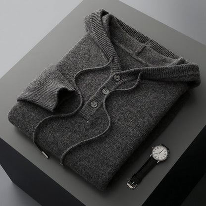 Men's American-style Warm High-grade Button Hoodie Sweater Grayceful LLC
