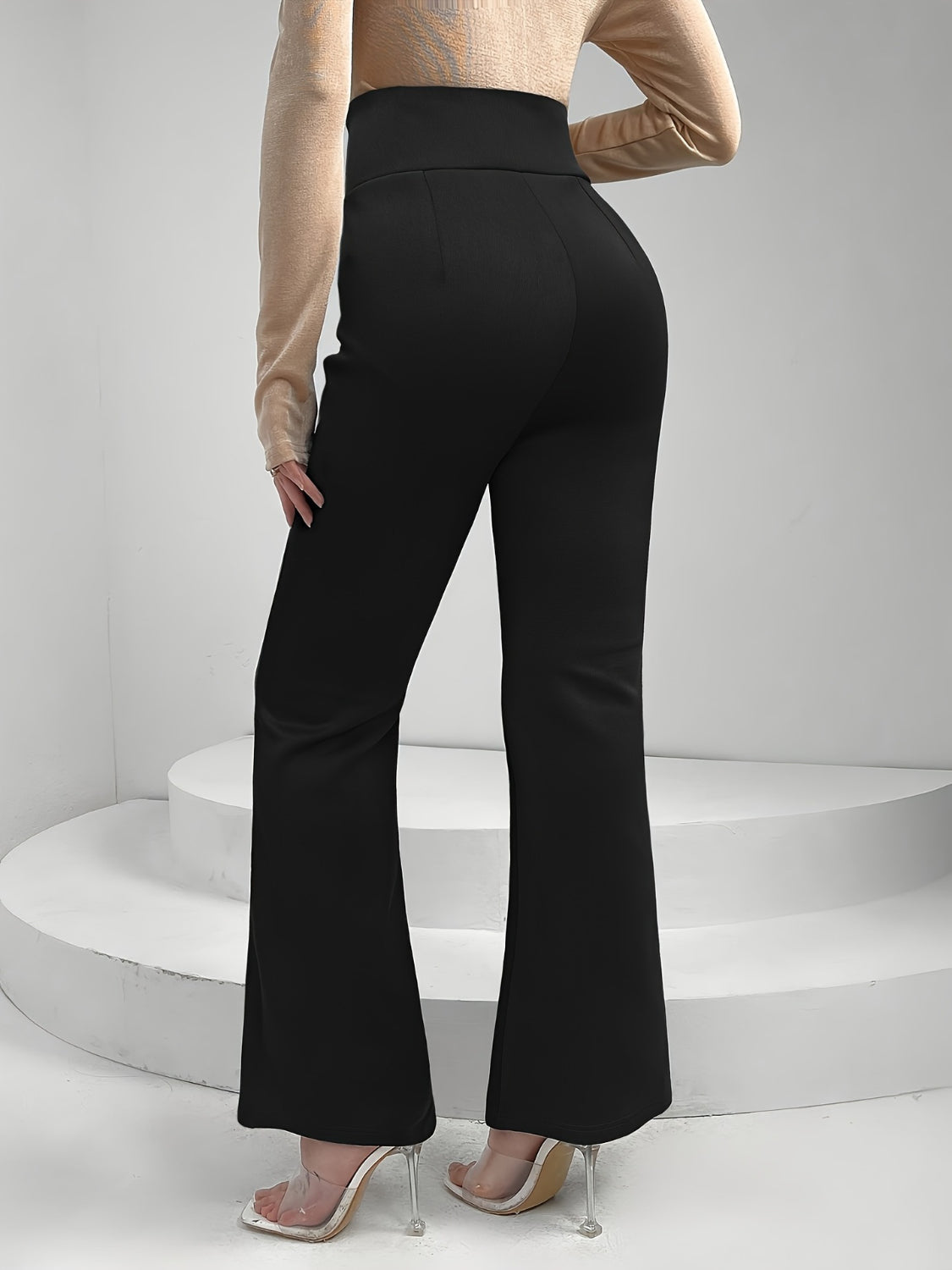 LuxeStyle Lace Up Slit Bootcut Pants – Stylish Crisscross Design See size chart under “more details” The Fashion Celestial
