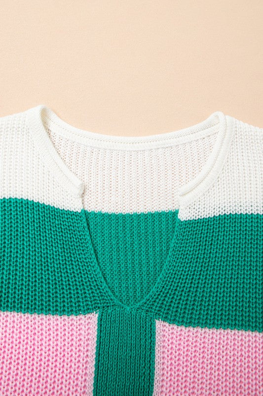 Plus Size Stripe Colorblock V-Neck Sweater Shop Style & More | Fresh Looks, Everyday Deals & Free Shipping