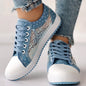 Floral Embroidered Polka Dot Print Sneakers — Women’s Casual Canvas Shoes FitiqueFit