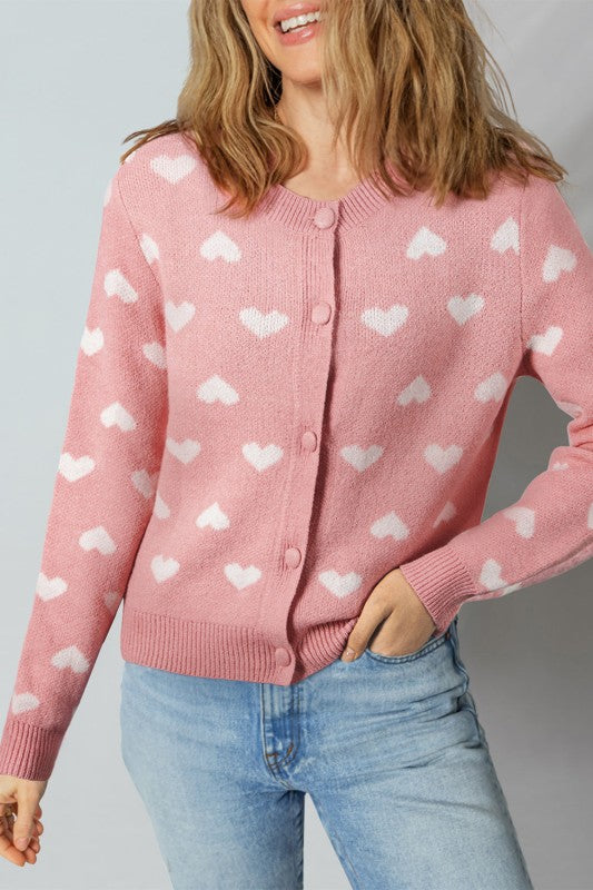 Heart Button Front Cardigan Sweater Shop Style & More | Fresh Looks, Everyday Deals & Free Shipping