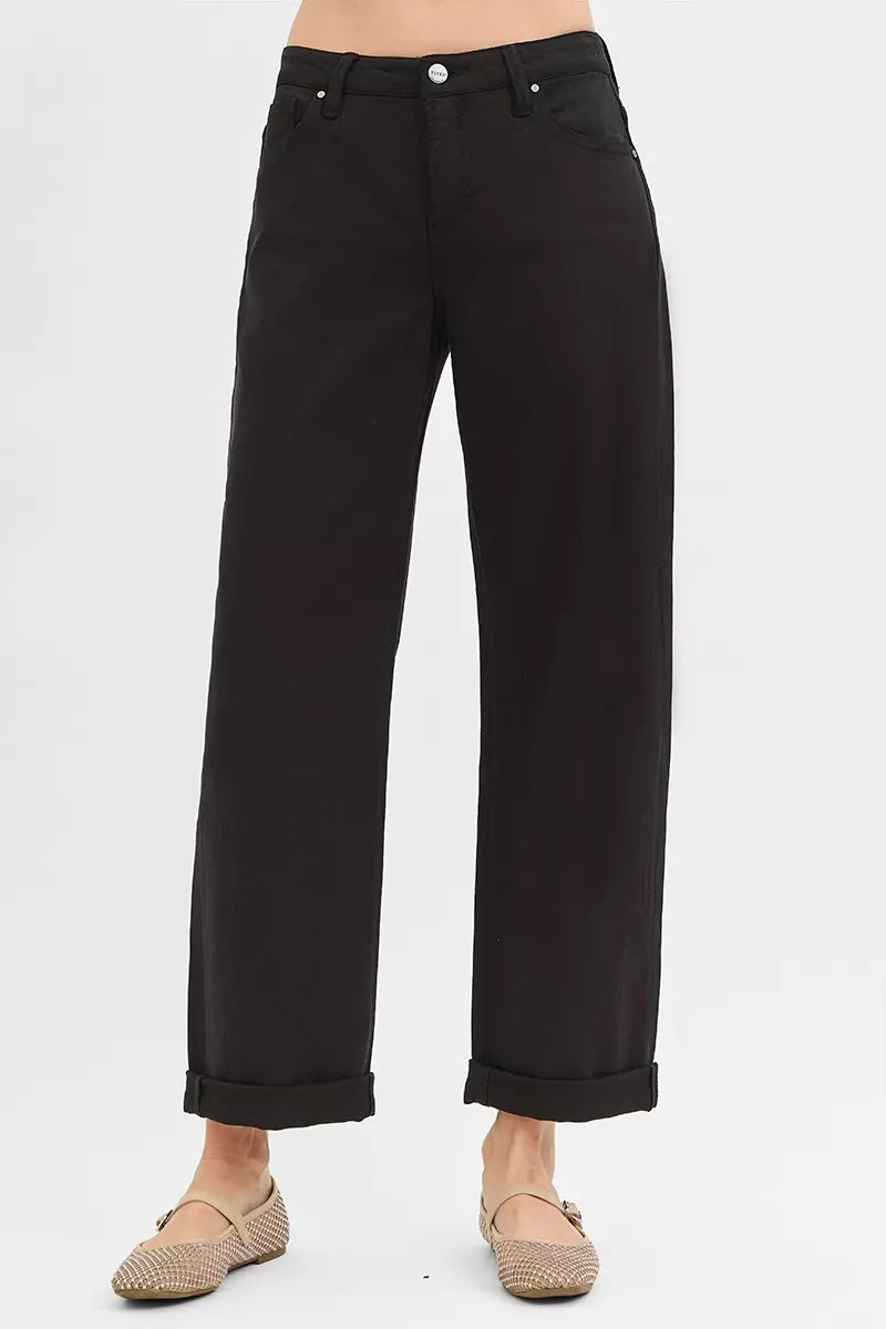 RISEN Tummy Control Mid Rise Ankle Barrel Relaxed Baggy West2East Surf