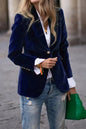 One-Button Lapel Collar Long Sleeve Blazer for Women FitiqueFit