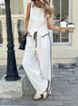 Women's Contrast Color Sleeveless Vest & Drawstring Trousers Suit – 6 Colors S–XXL FitiqueFit