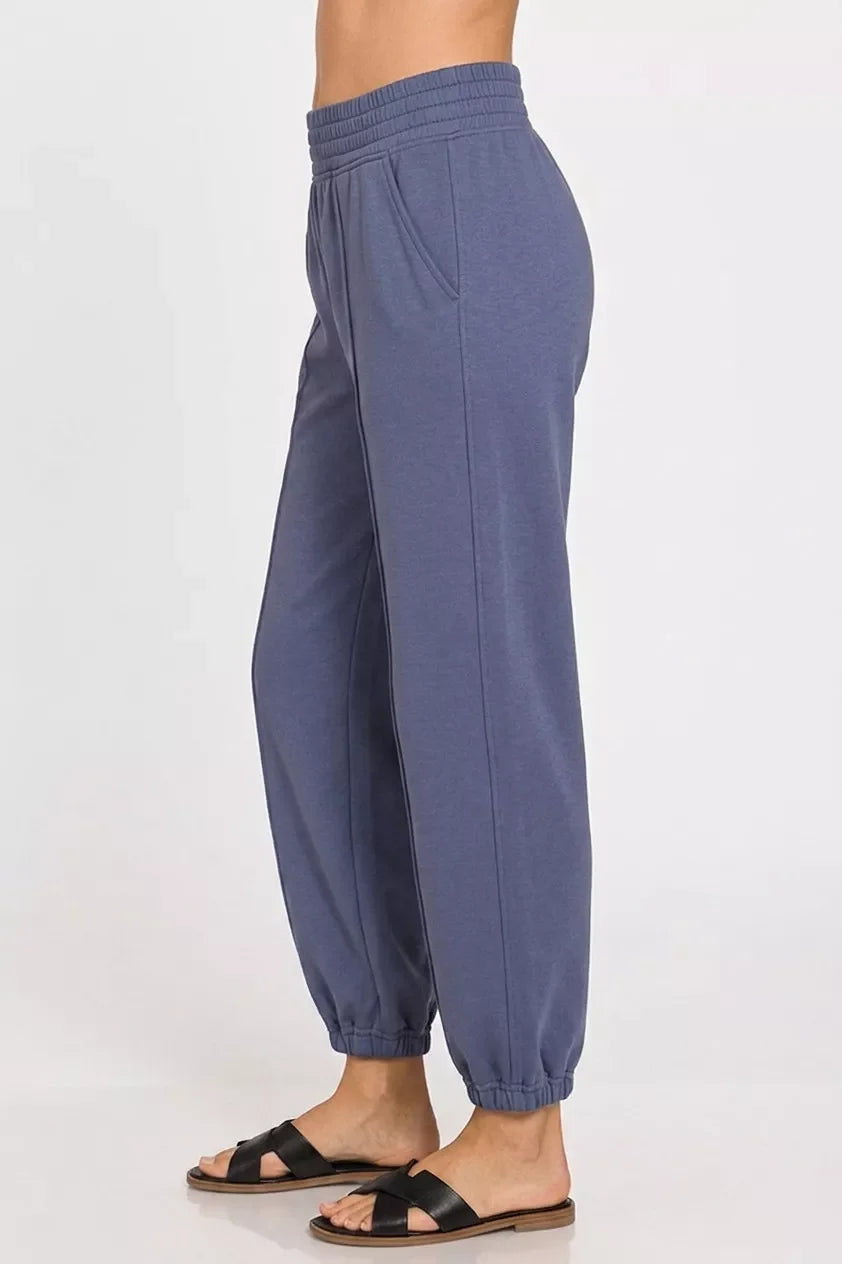 Zenana Scuba Elastic Waist Joggers with pockets New Era Fashion LLc