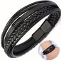 [Stylish Leather Bracelet] Stylish Durable 1pc Men's Hand-Woven Multi-Layer Leather Bracelet | with Buckle Closure, Versatile Accessory for Casual or Formal Wear NovaCart