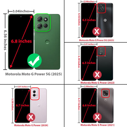 Moto G Power 5G 2025 PU Leather Wallet Case with Card Holder