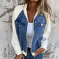 Women's Denim Patchwork Zip-Up Jacket FitiqueFit