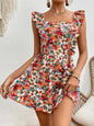 Women's Sleeveless Square Neck Printed Boho Jumpsuit FitiqueFit