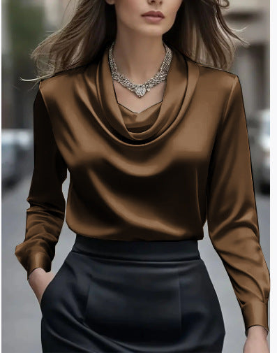 Women’s Elegant Boat Neck Long Sleeve Minimalist Top FitiqueFit