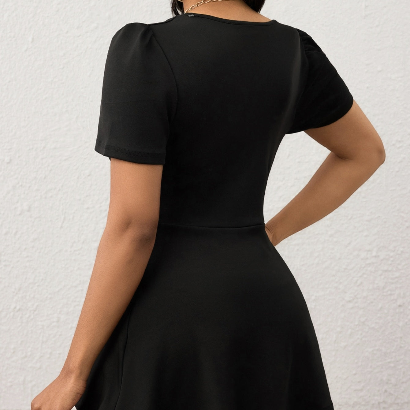 Women's V-neck Temperament Versatile Solid Color sleeved shirt top FitiqueFit