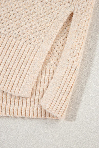 Solid Eyelet V-Neck Drop Shoulder Sweater Shop Style & More | Fresh Looks, Everyday Deals & Free Shipping
