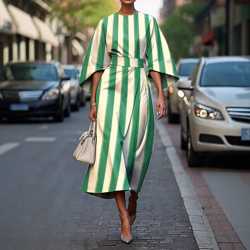 Female Creative Casual Printing Elegant Dress Grayceful LLC