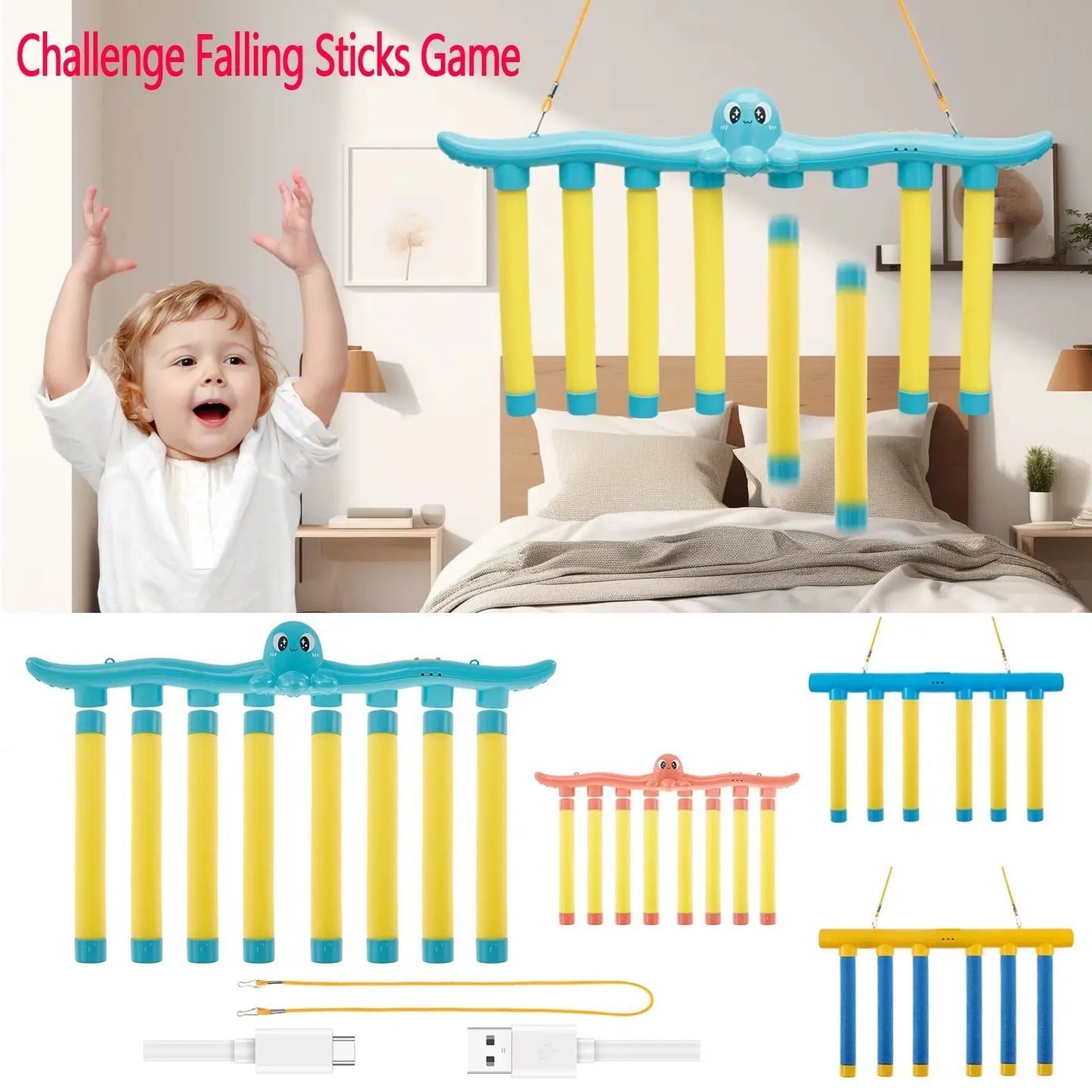 Exciting Challenge Falling Sticks Game - Enhance Reaction and Coordination Skills with This Fun Parent-Child Interactive Toy!